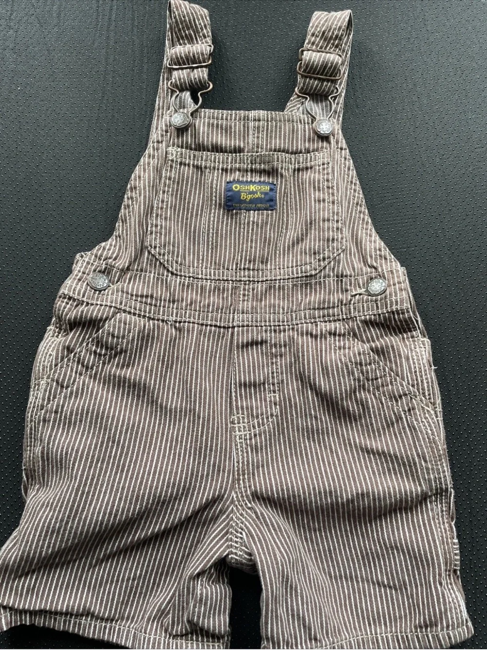 OshKosh B'gosh Brown Pinstripe Shortalls